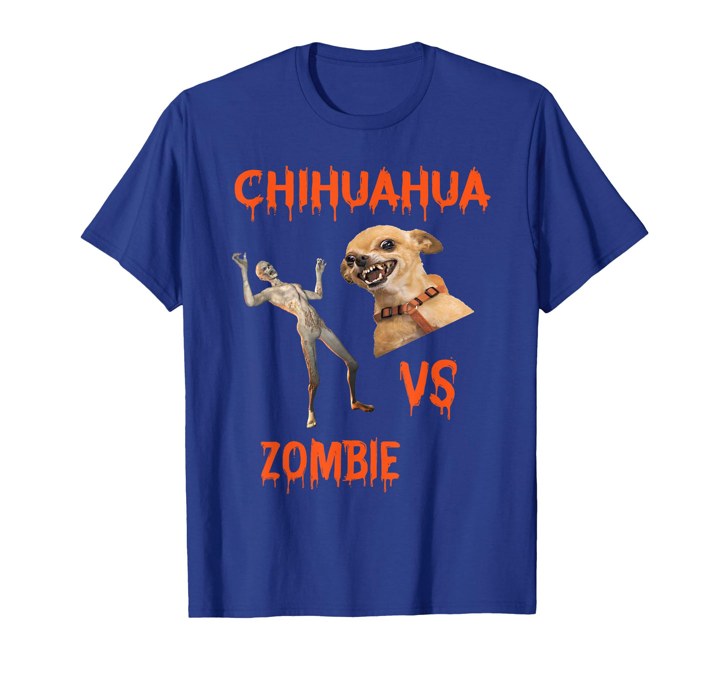 Zombie Vs. Chihuahua Humor T-Shirt