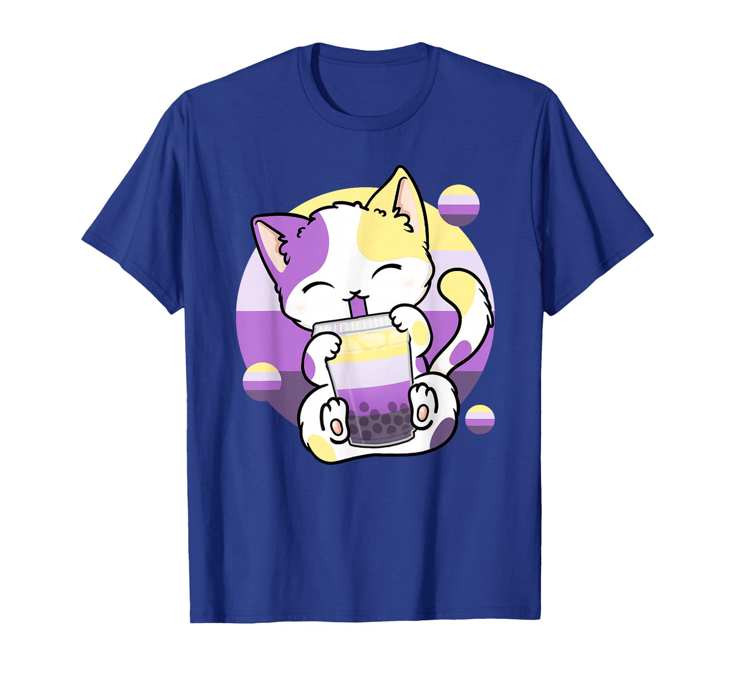 Cat Boba Tea Bubble Tea Anime Kawaii Neko Non-Binary Kitten T-Shirt