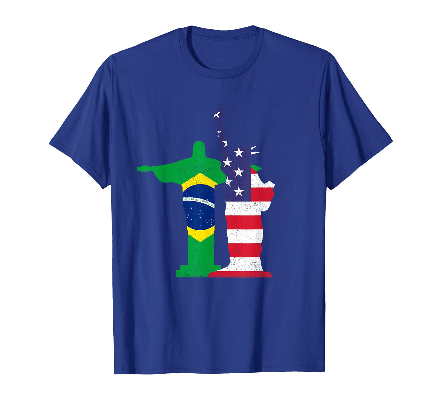 Half Brazilian Half American USA Brazil Culture Patriot Flag T-Shirt