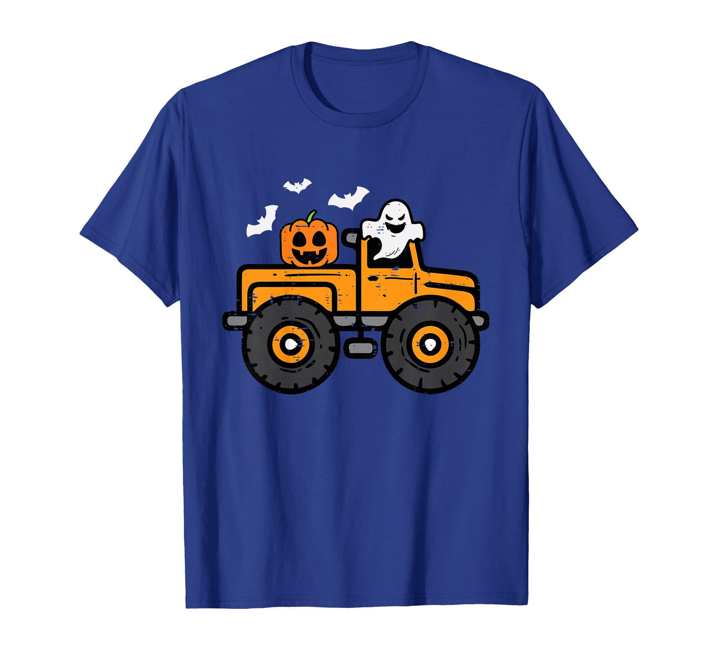 Kids Monster Truck Ghost Pumpkin Halloween Costume Toddler Boys T-Shirt