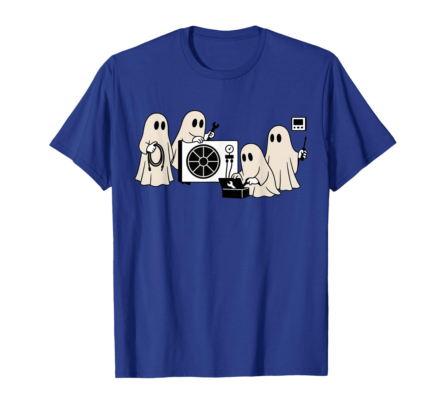 HVAC Halloween Cute Boo Construction Worker Ghost Worker T-Shirt
