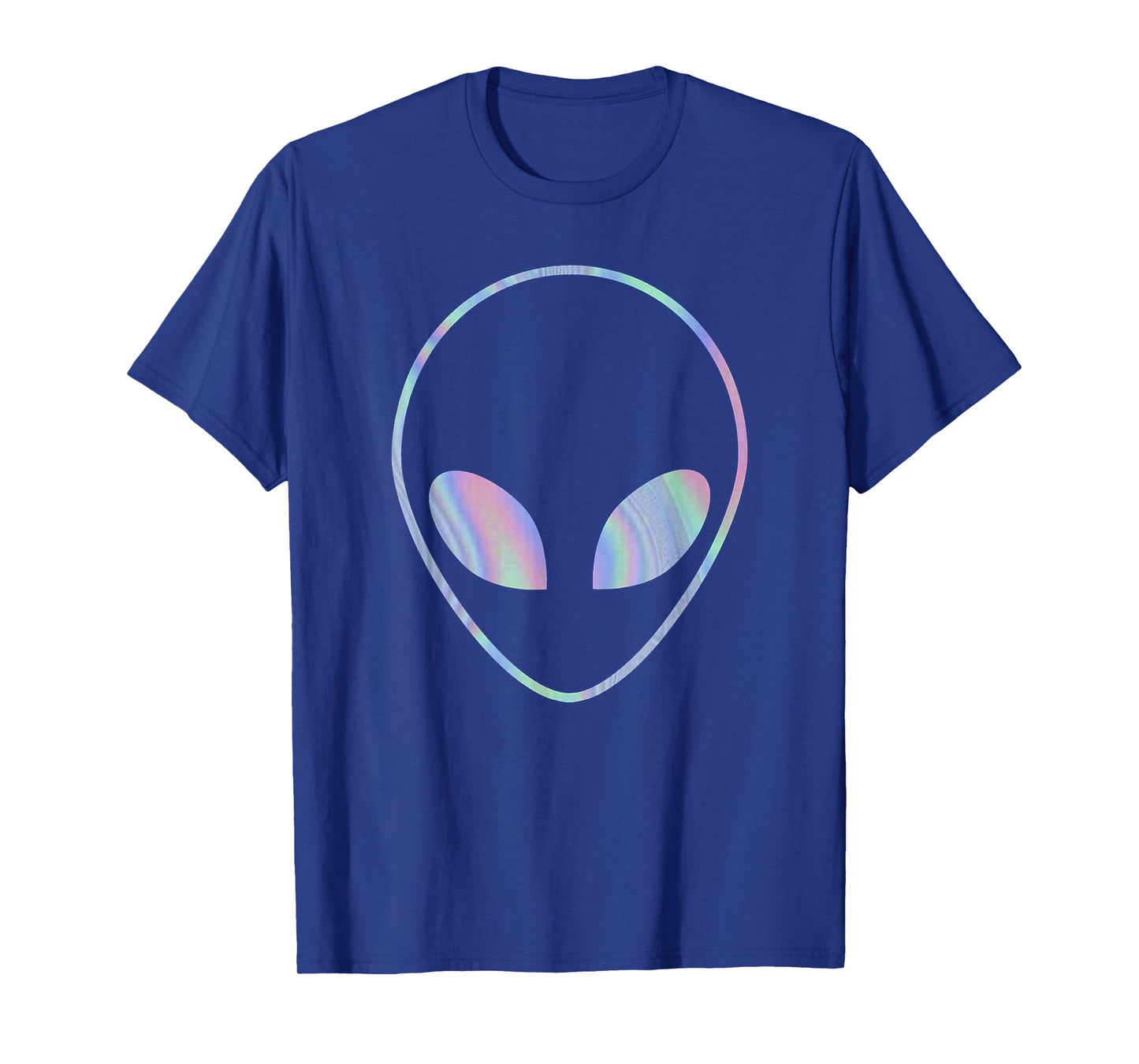 Trendy Alien Holographic Big Face T-Shirt