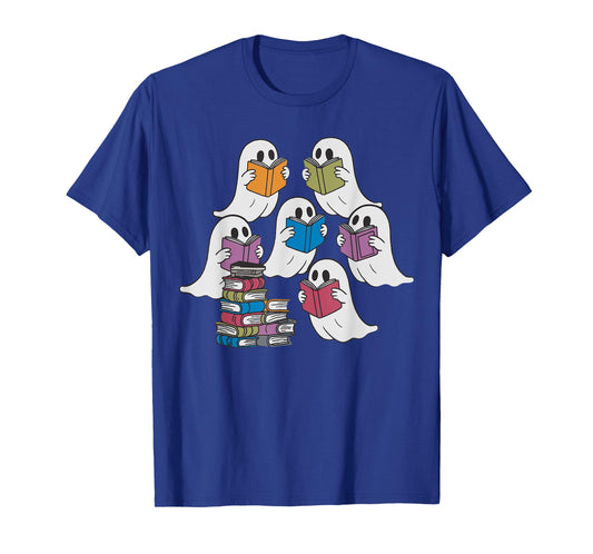 Funny Ghost Book Reading Halloween Books Lover Teacher T-Shirt