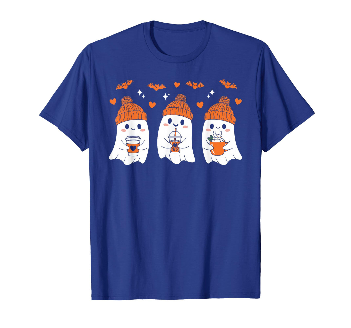 Ghost Drinking Coffee Funny Halloween Costume Coffee Lover T-Shirt