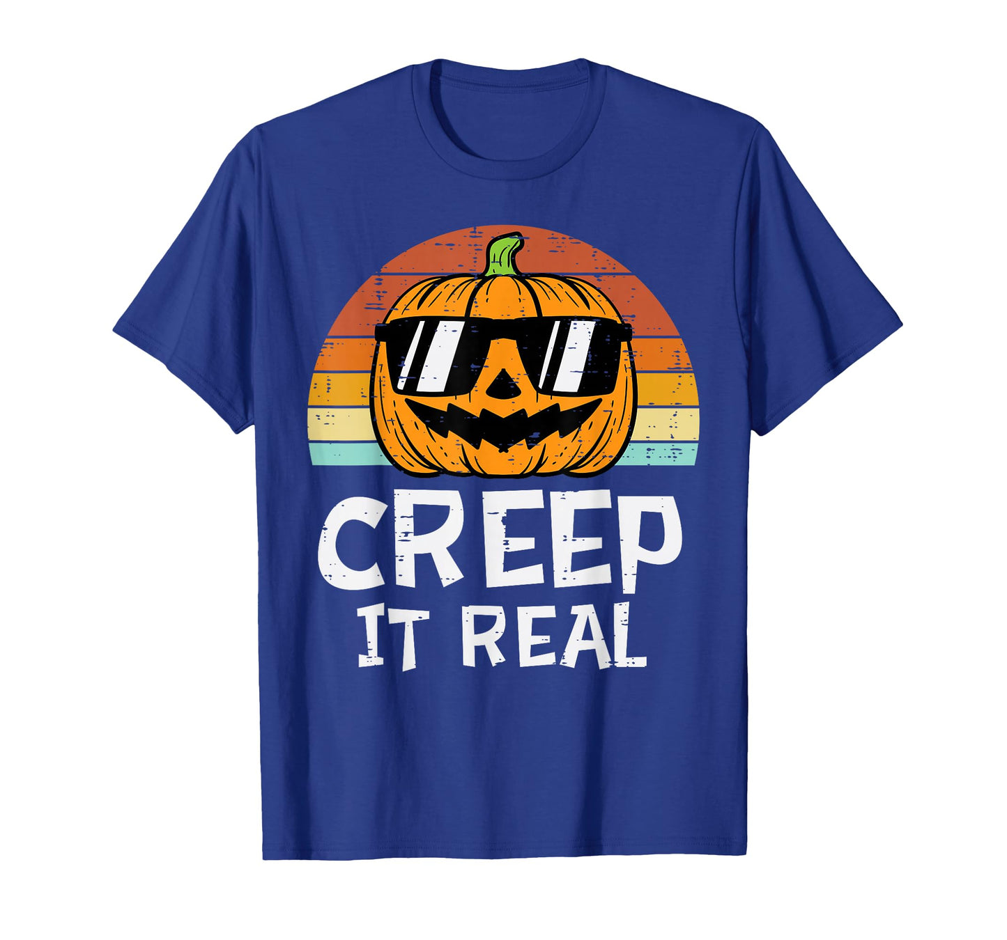 Creep It Real Cool Pumpkin Retro Halloween Costume Men Boys T-Shirt