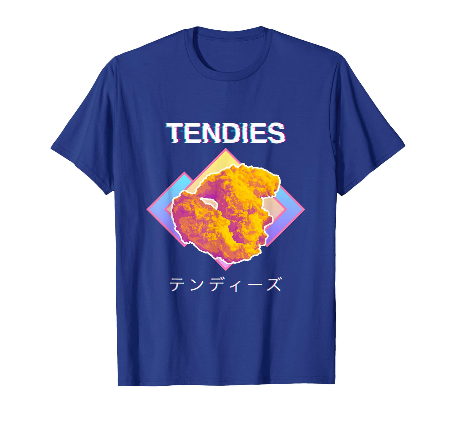 Vaporwave Tendies Chicken Tenders Japanese Kanji T-Shirt Small