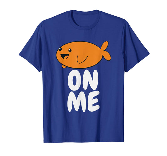 Gift For Kids Fish On Me Tee Unisex-Kids Black Cartoon Fish T-Shirt Small