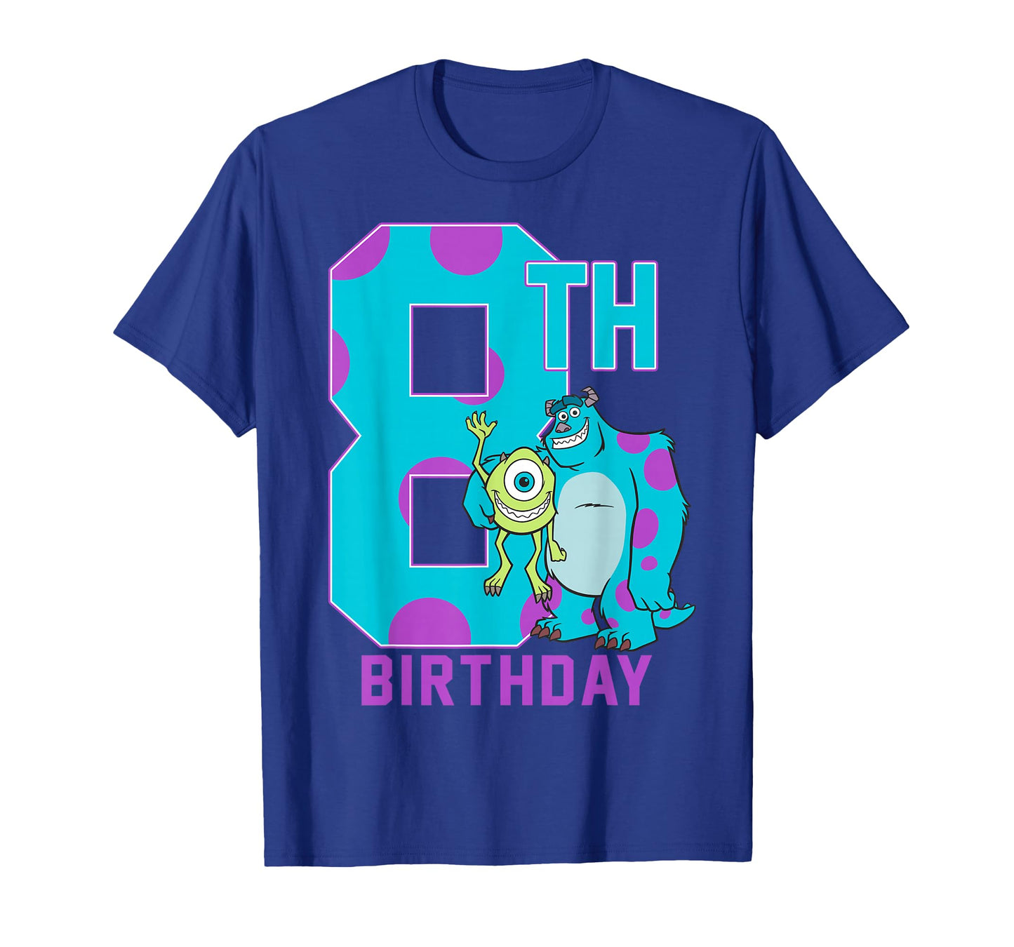 Disney Pixar Monsters Inc. Mike & Sully Happy 8th Birthday T-Shirt