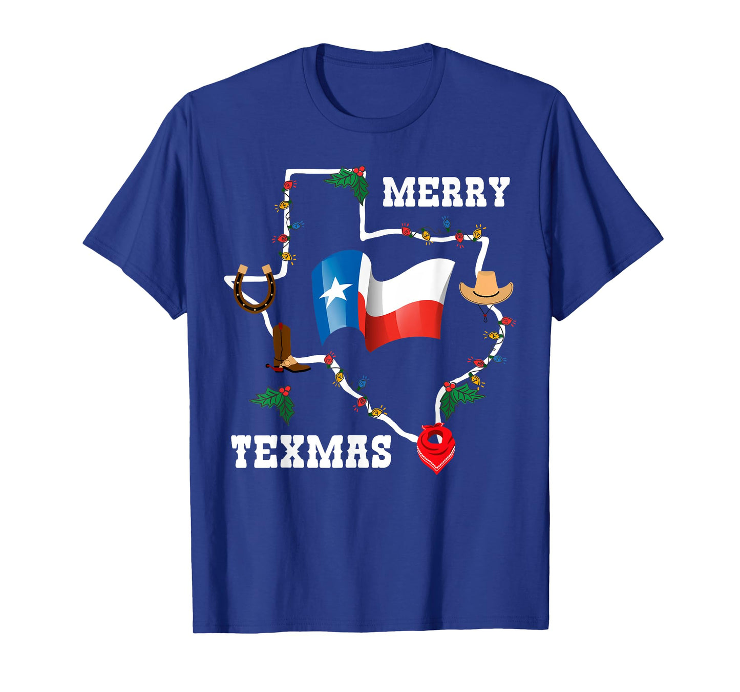 Merry Texmas Texas Flag Christmas Xmas Family Holidays Gift T-Shirt