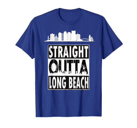 Straight Outta Long Beach Shirt Traveler Gift T-Shirt for Men Women