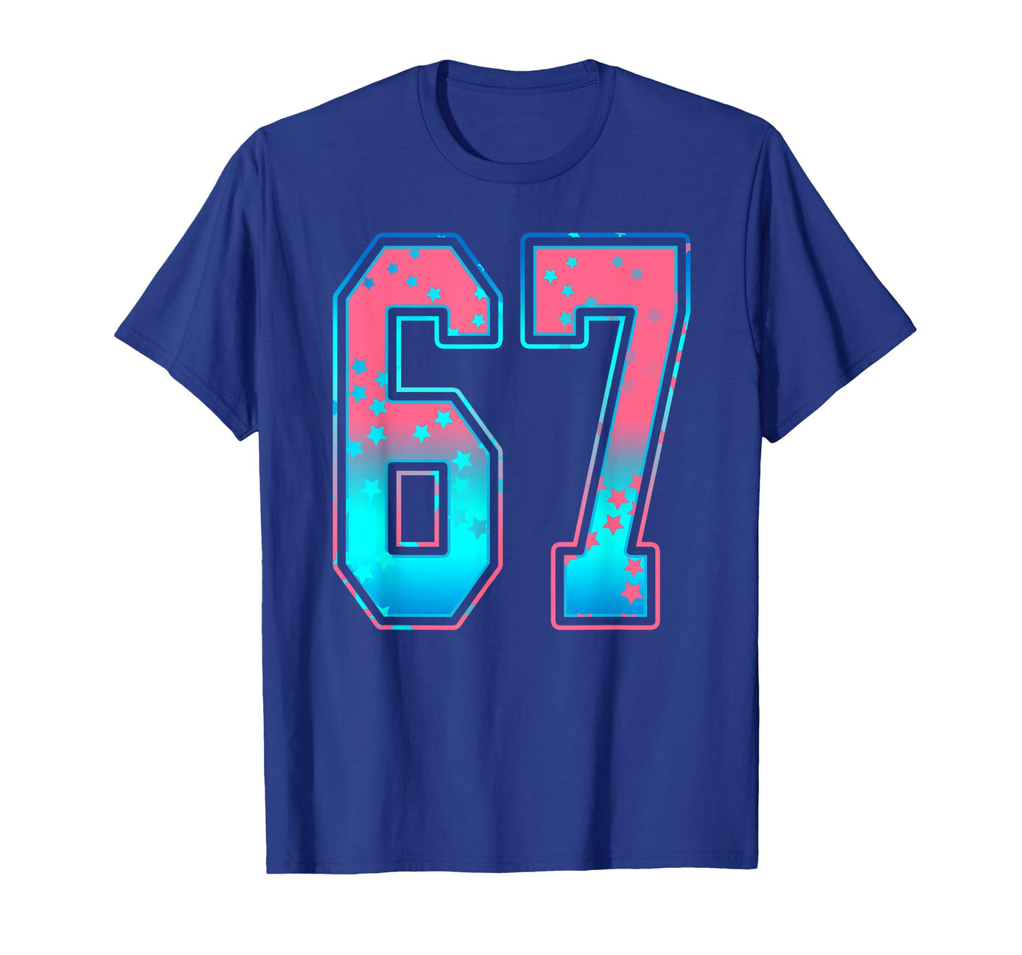 Pink and Cyan Blue Number 67 Jersey Player Uniform #67 Fan T-Shirt