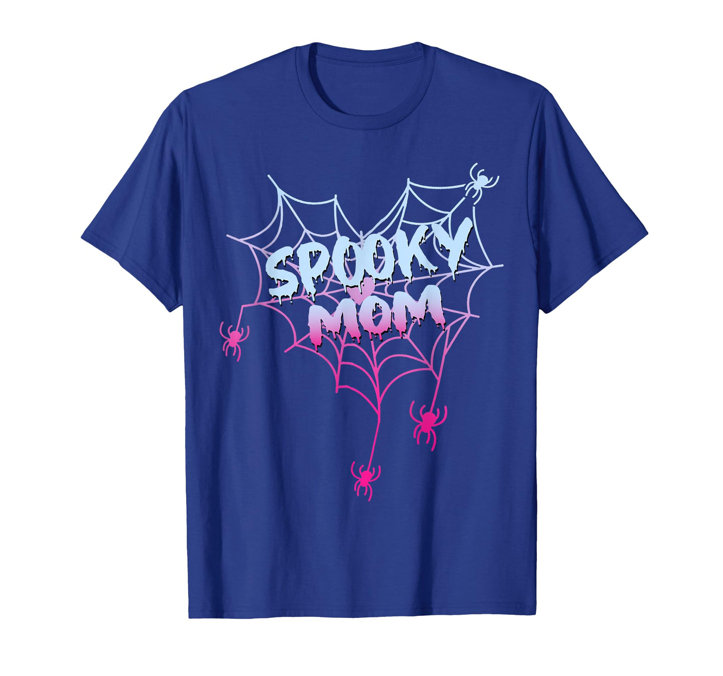 Spider Halloween Costume Spooky Mom Pink White Ghost Boo T-Shirt