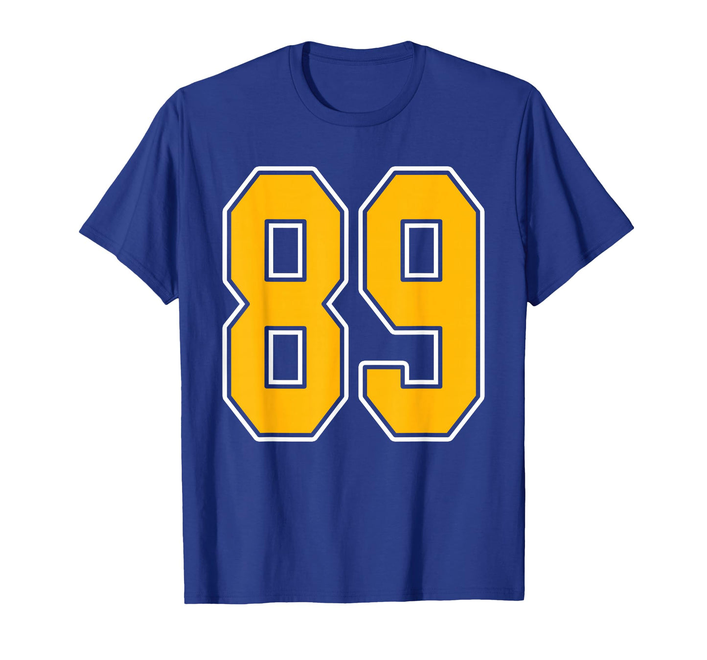 Gold and White Sports Number 89 Jersey Uniform Player T-Shirt