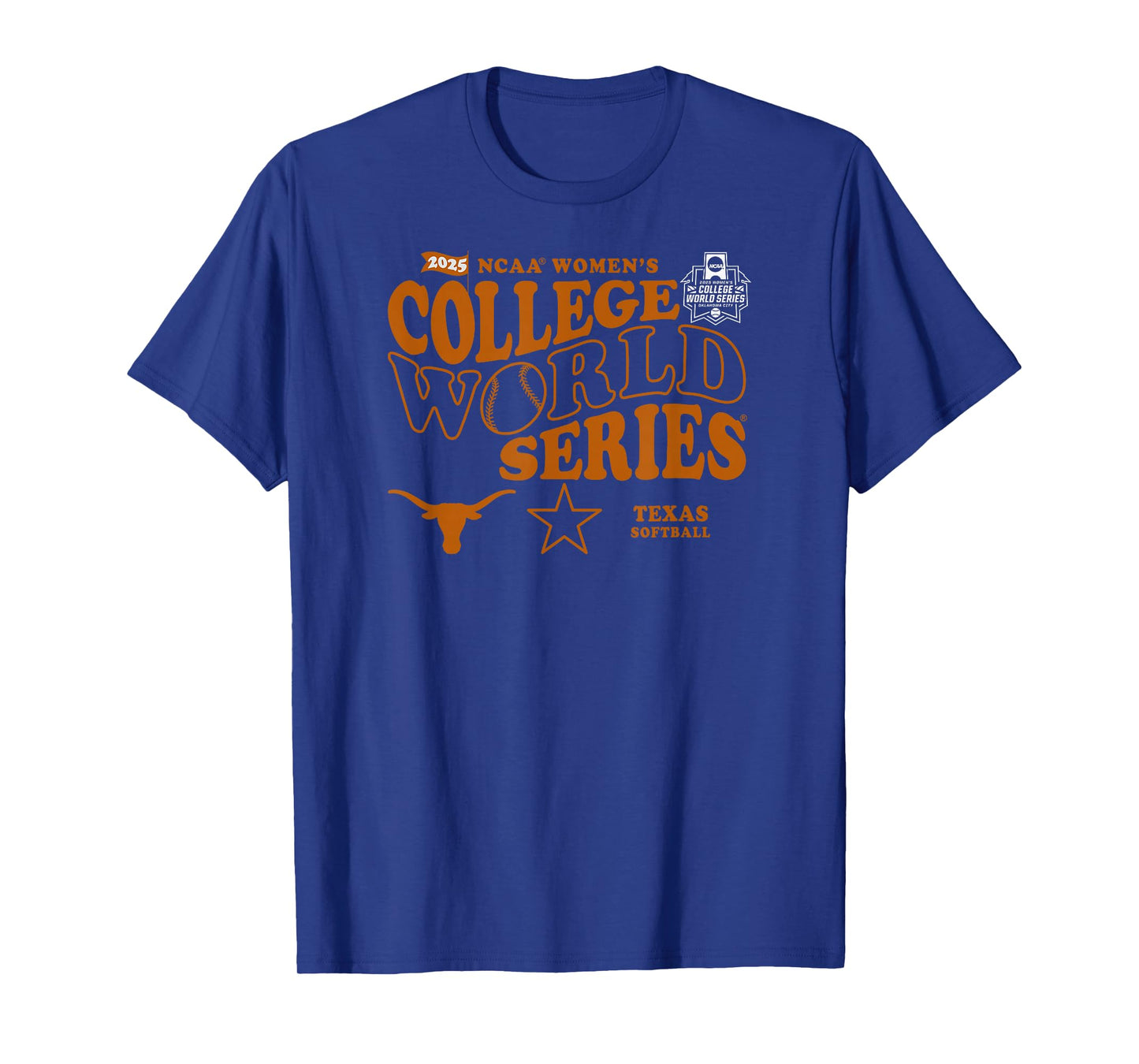 Texas Longhorns WCWS 2025 Softball Black Officially Licensed T-Shirt