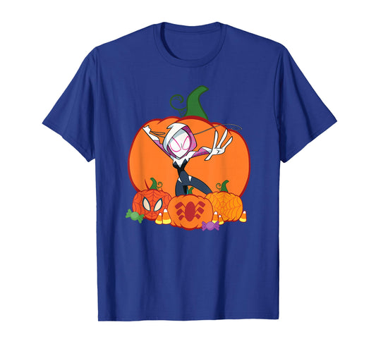 Marvel Spider-Gwen Ghost Spider Halloween with Pumpkins T-Shirt