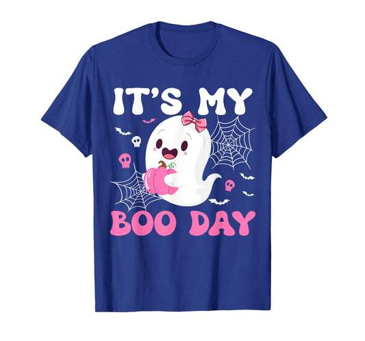 Cute ghost Pink bow Its my boo day Halloween T-Shirt