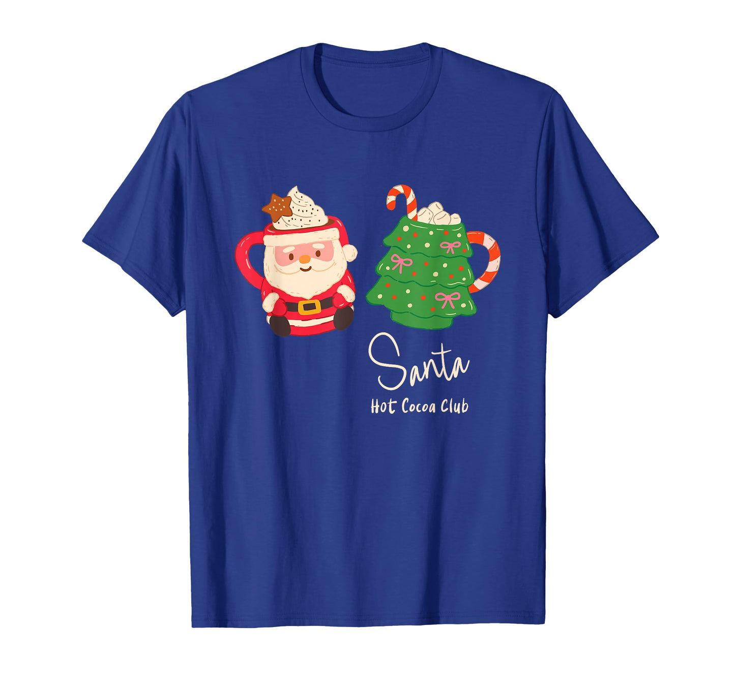 Santa Hot Cocoa Club Retro Christmas Holiday Mug Graphic T-Shirt