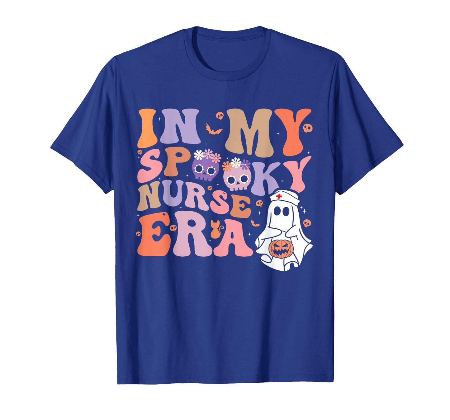 Retro Groovy Halloween In My Spooky Nurse Era Scary RN T-Shirt