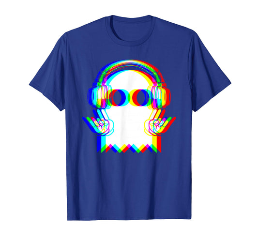 Ghost Trippy Vaporwave Halloween Techno Rave EDM Music Party T-Shirt