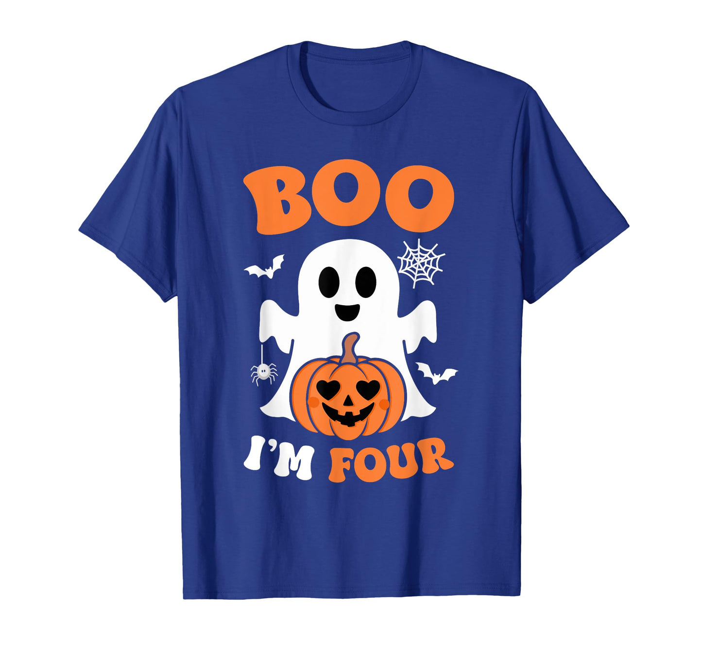 Ghost Boo I'm Four Year 4th Birthday Boys Halloween Groovy T-Shirt