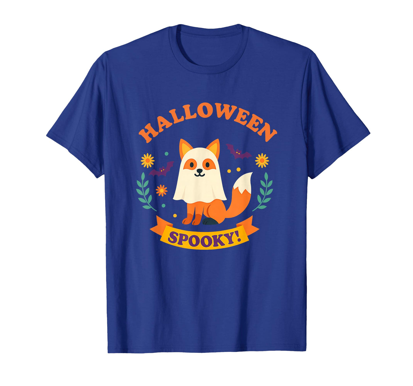 Cute Fox Halloween Spooky Ghost Costume Kids Funny Animal T-Shirt