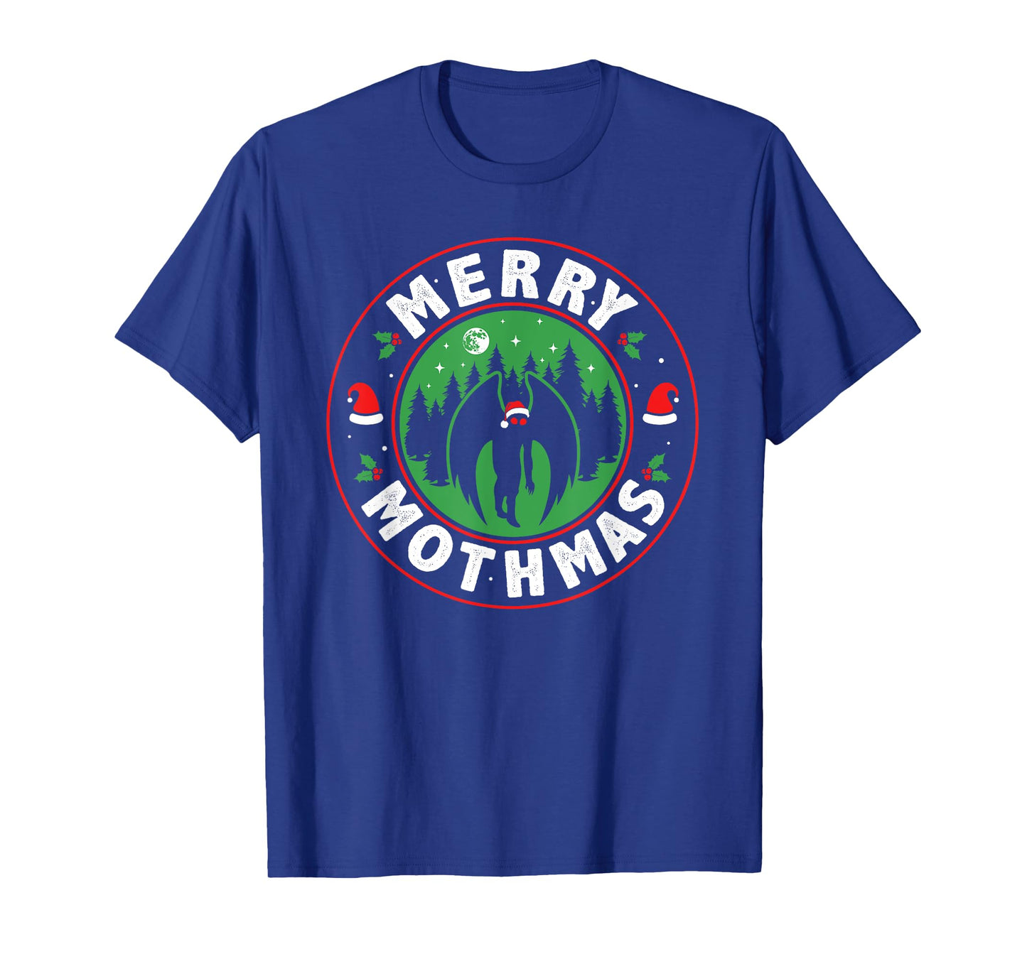 Merry Mothmas Funny Santa Mothman Cryptid Christmas Pajama T-Shirt