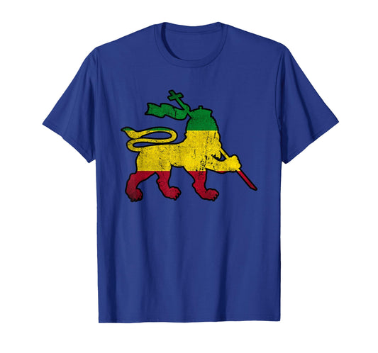 Lion Of Judah Rasta Reggae Jamaican Retro Vintage T-Shirt