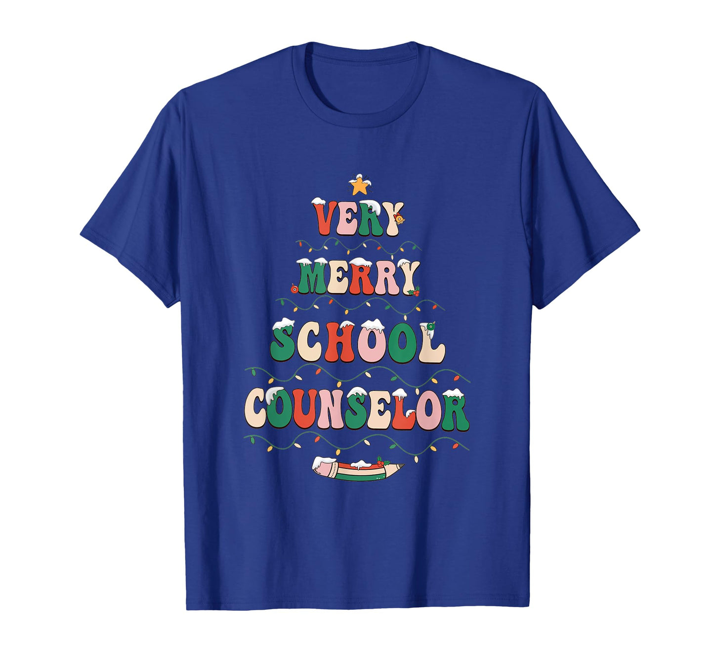 Groovy Very Merry School Counselor Christmas School Women T-Shirt