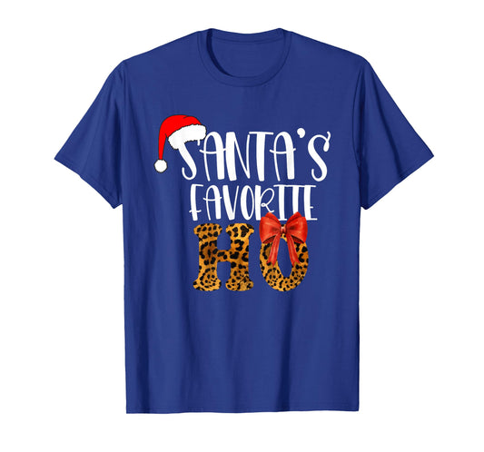 Cute Cheetah Santa's Favorite Ho Christmas Funny Naughty T-Shirt