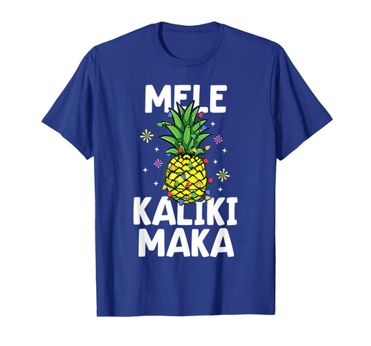 Mele Kalikimaka Tropical Christmas Pineapple Hawaii Xmas T-Shirt