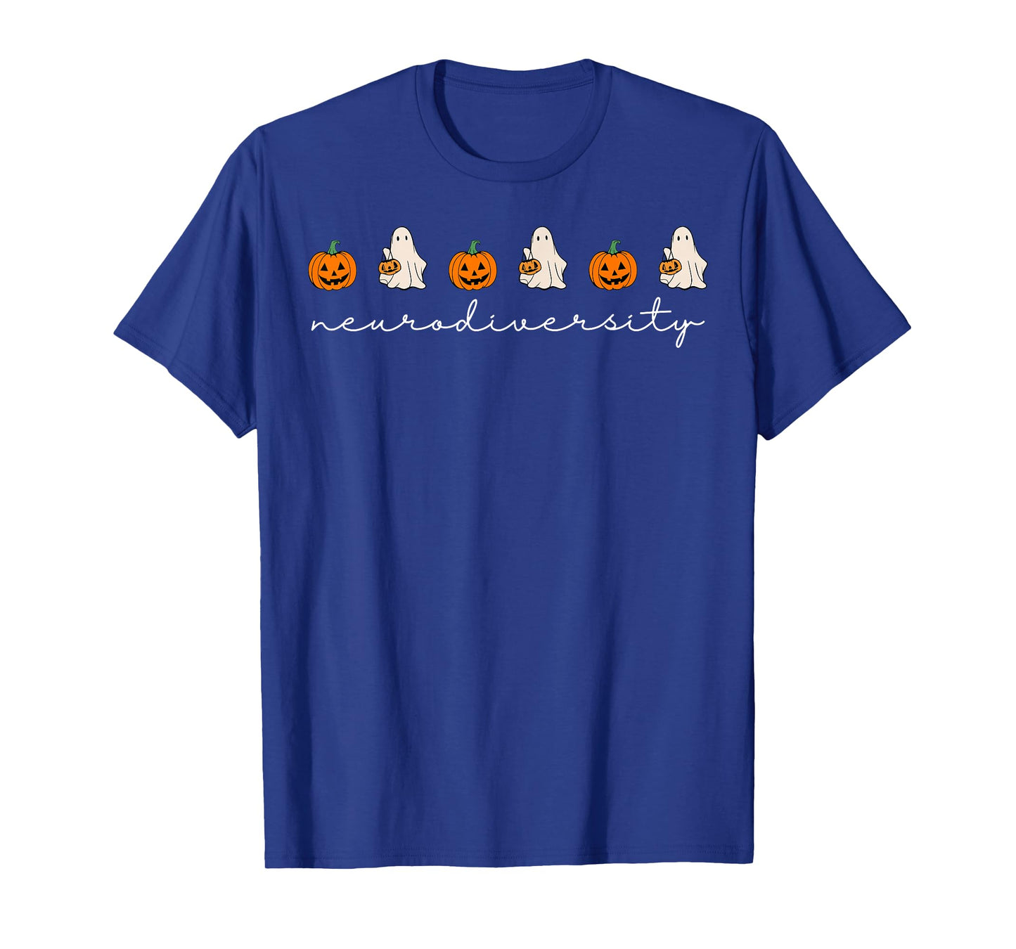 Neurodiversity Pumpkin Ghost Halloween Autism Awareness T-Shirt