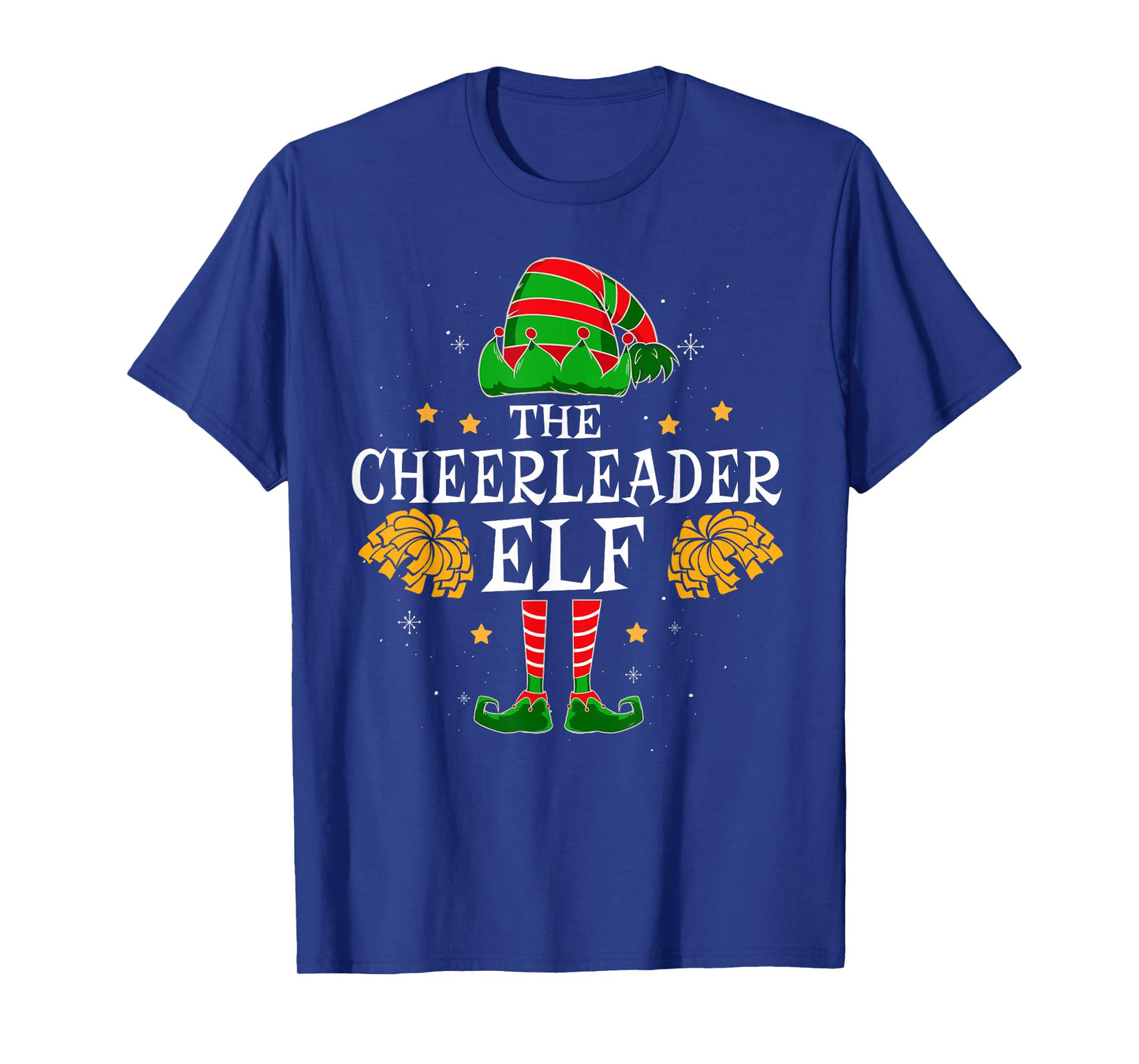 Cheerleader Elf Matching Team Christmas Funny Cheerleading T-Shirt