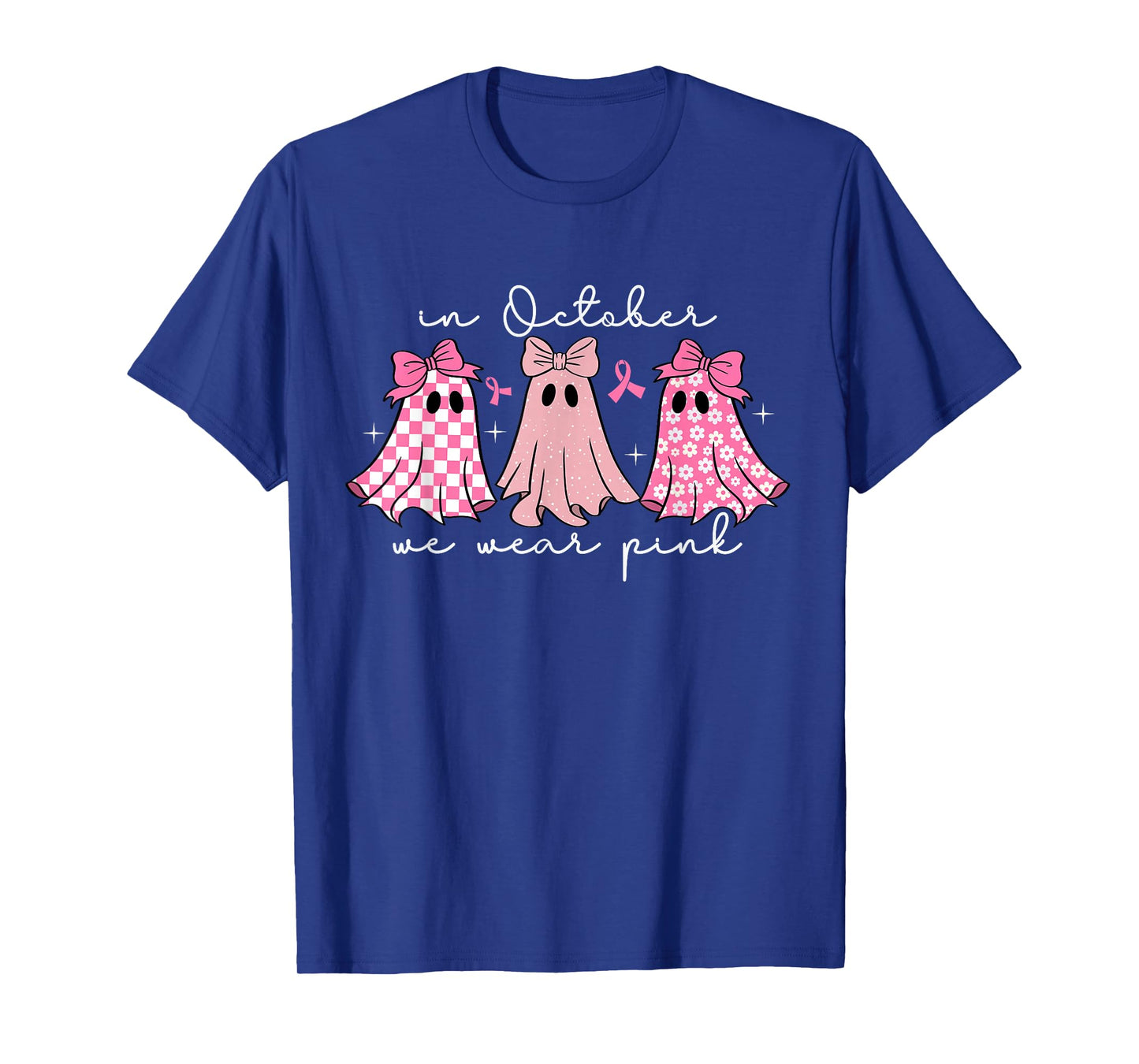in October We Wear Pink Cute Ghost Women's Kids T-Shirt