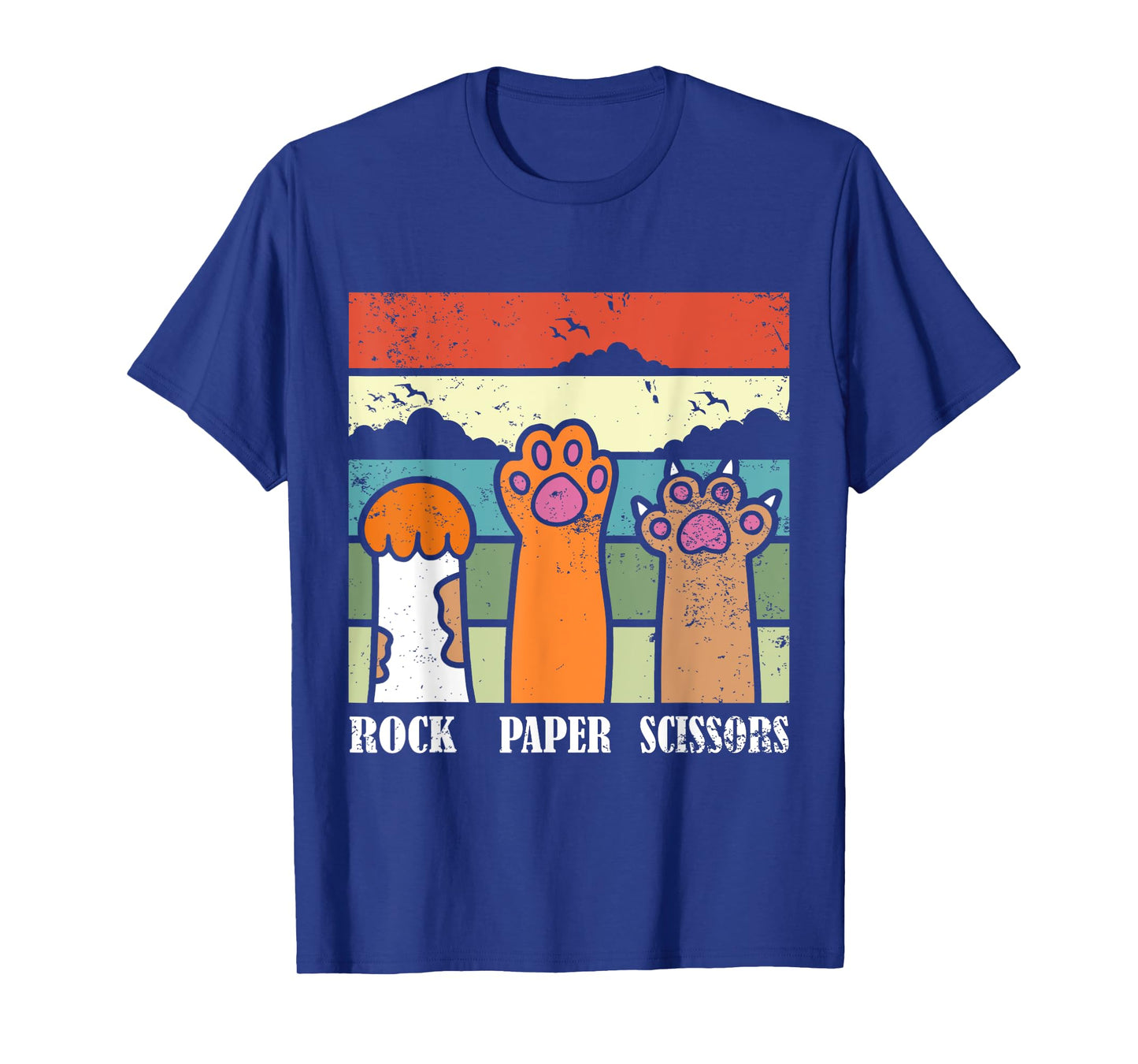 Rock Paper Scissors Game Kitten Lover Animal Paws Cat T-Shirt