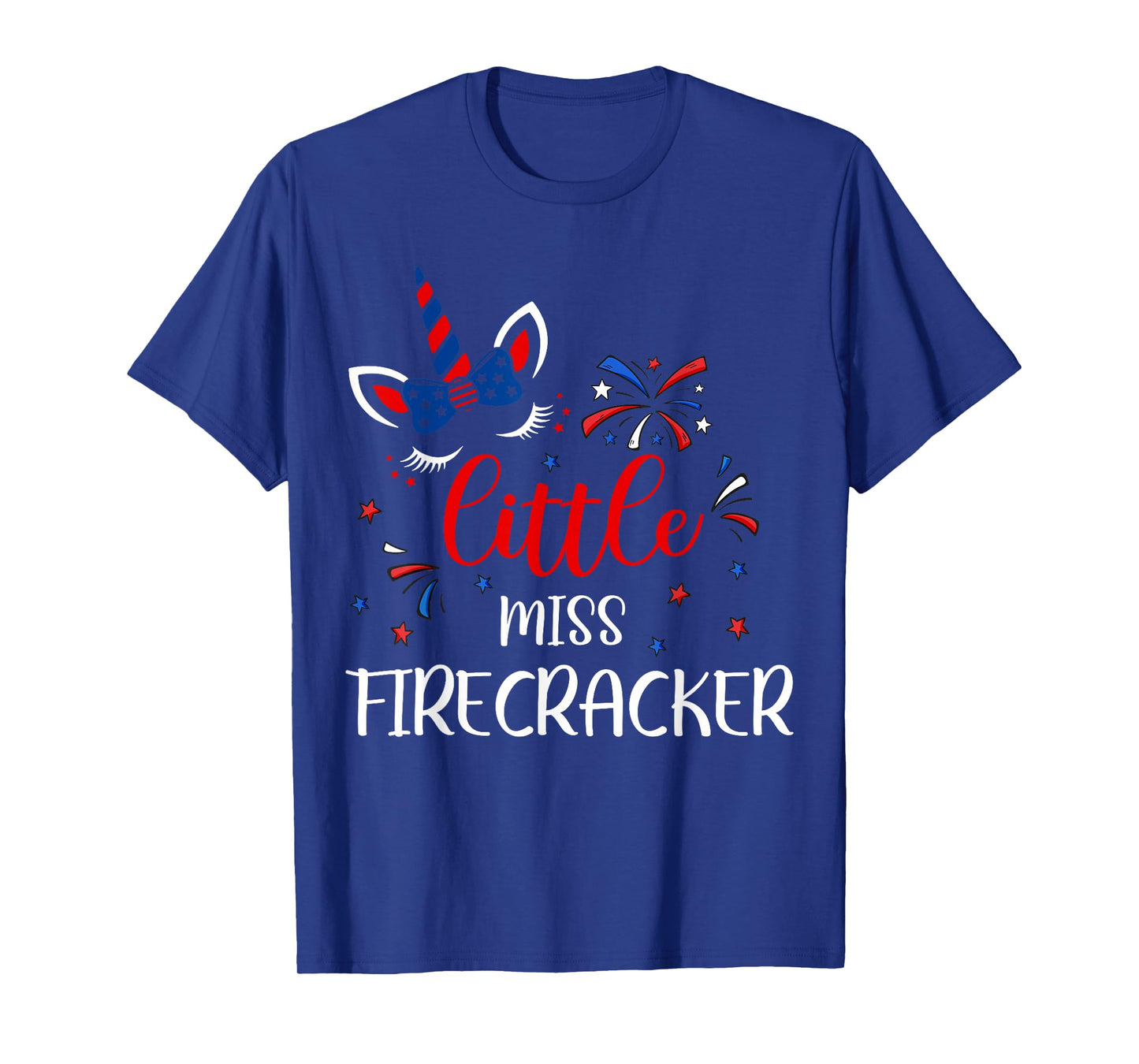 Girl Little Miss Firecracker 4th July USA Flag Teen Toddler T-Shirt