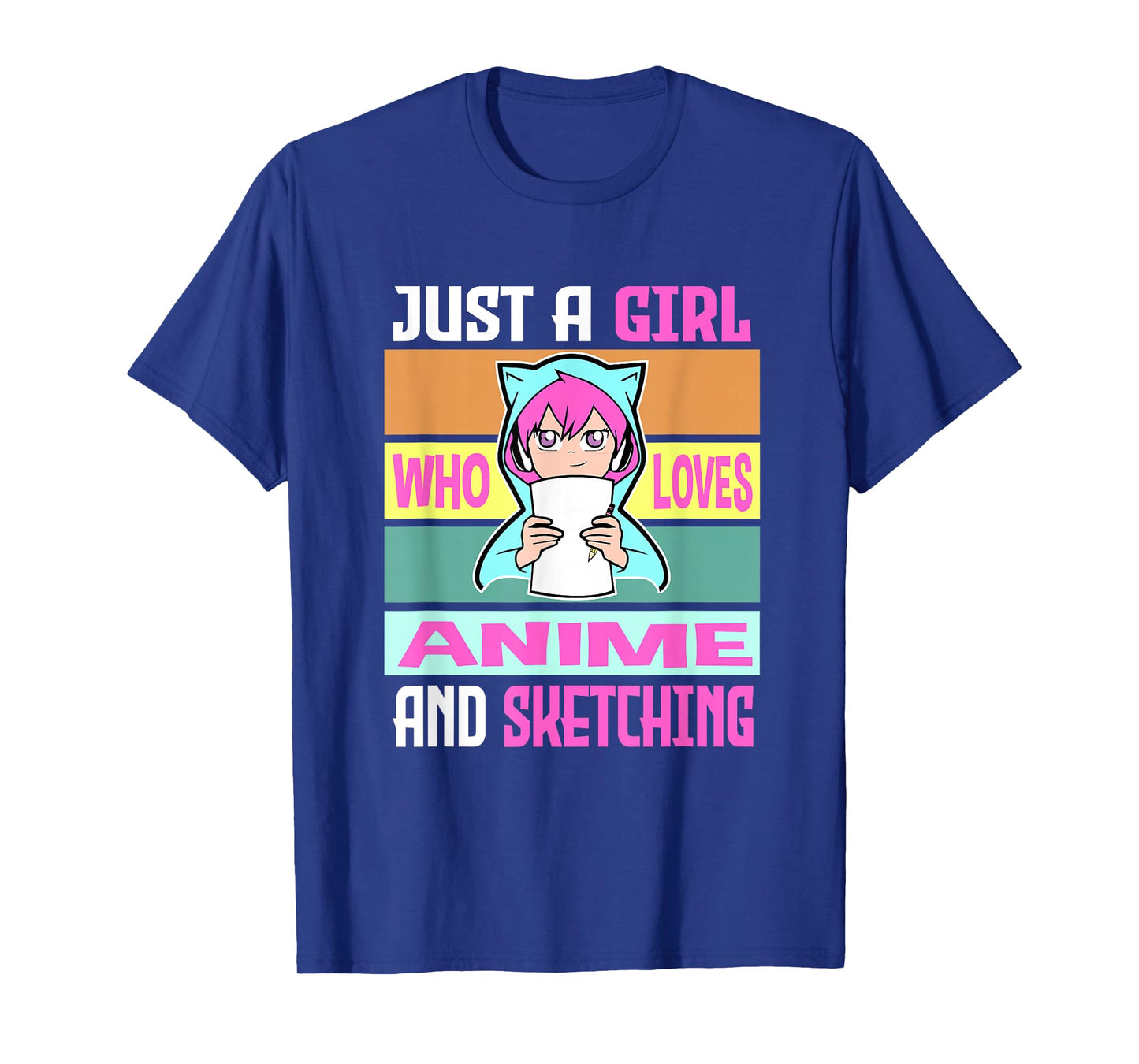 Girl Loves Anime and Sketching Anime Merch Anime Lover Gifts T-Shirt