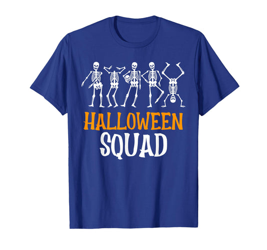 Halloween Squad Skeleton Dancing Scary Spooky Men Women Kids T-Shirt