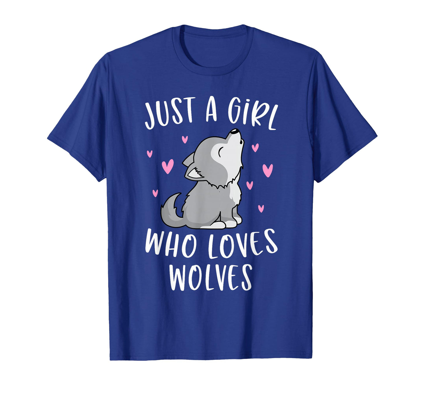 Cute Wolf Shirt For Girls Just A Girl Who Loves Wolves T-Shirt