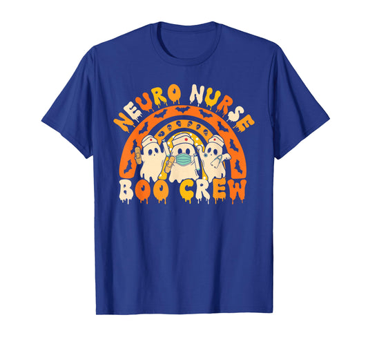 Neuro Nurse Boo Crew Retro Spooky Ghost Nursing Halloween T-Shirt