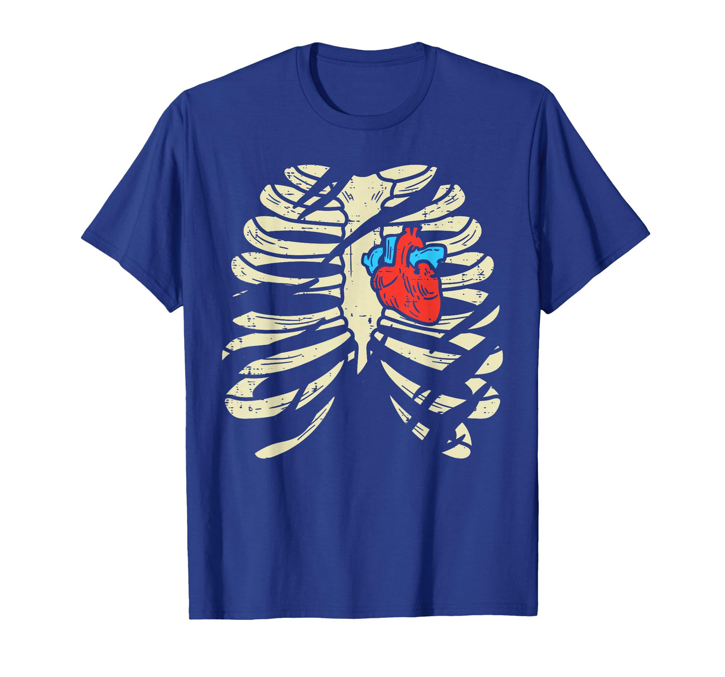 Skeleton Rib Heart Scary Spooky Halloween Men Women Boys Kid T-Shirt