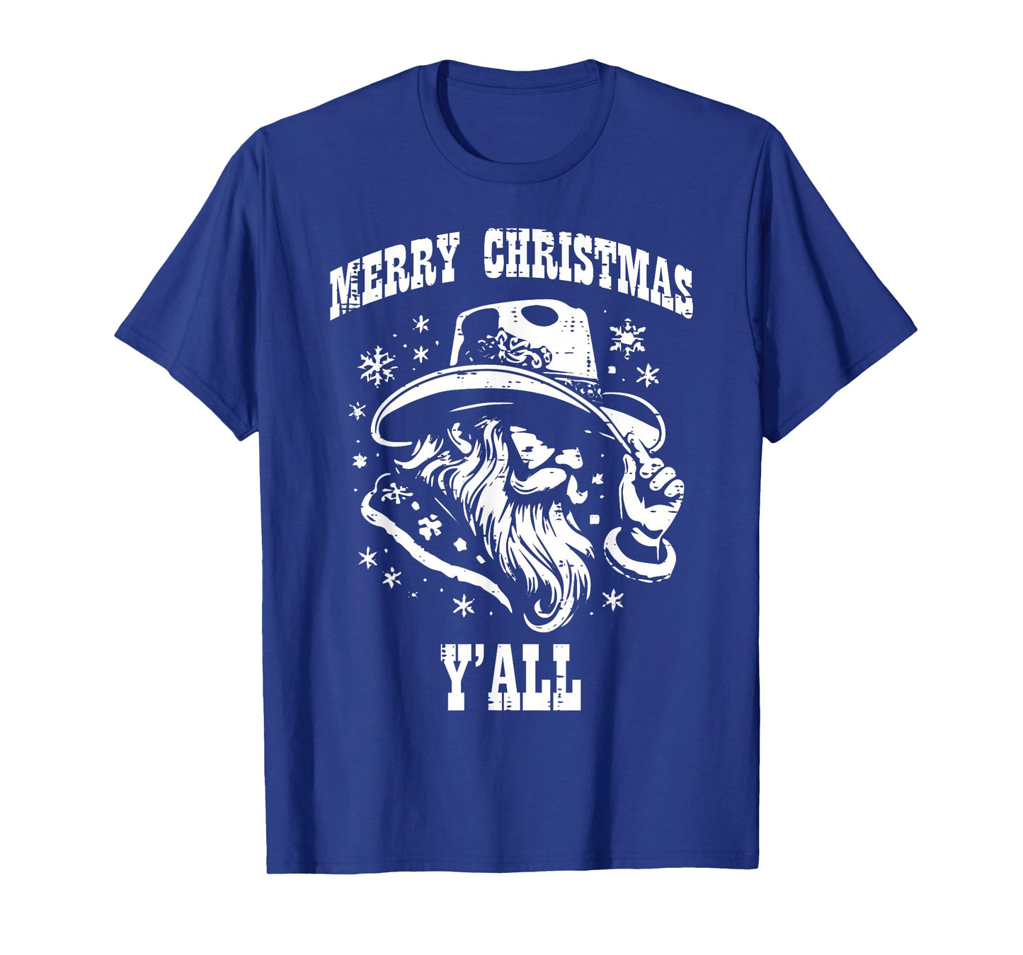 Merry Christmas Yall Santa Cowboy Xmas Country Men Women Kid T-Shirt
