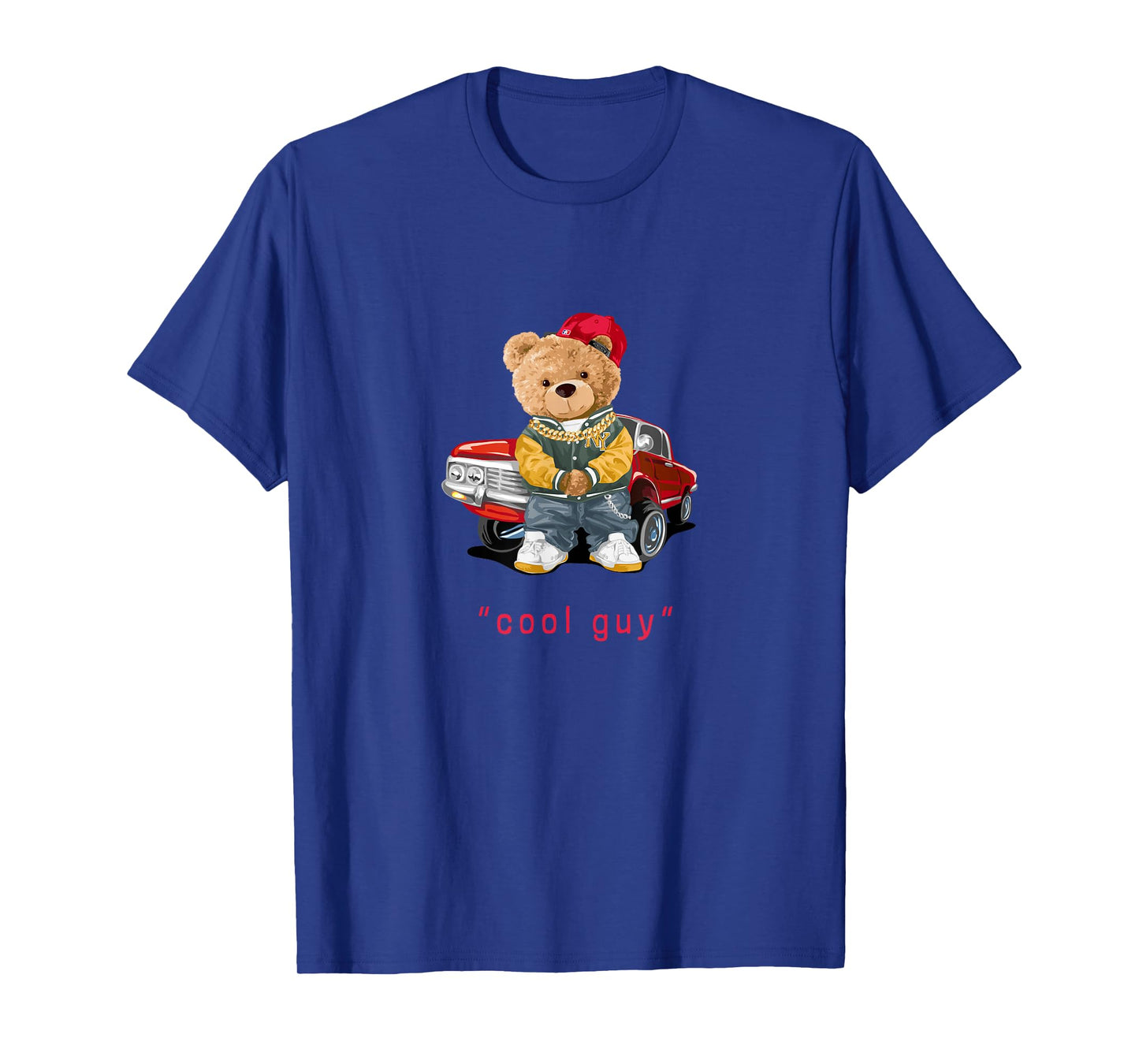 Cool Teddy Bear Vintage Car Guy Cartoon Graphic Designs Fun T-Shirt