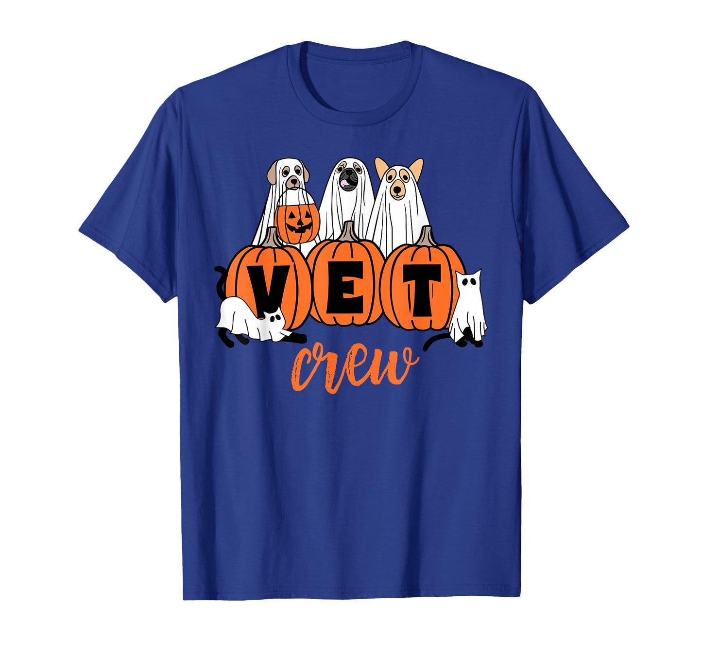 Halloween Vet Crew Pumpkin Dog Cat Ghost Veterinary Vet Tech T-Shirt