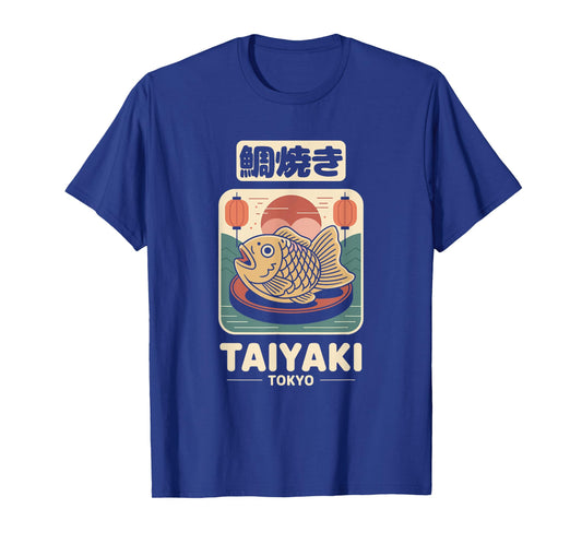 Taiyaki Japan Fish Shaped Cake Retro Japanese Kanji Souvenir T-Shirt