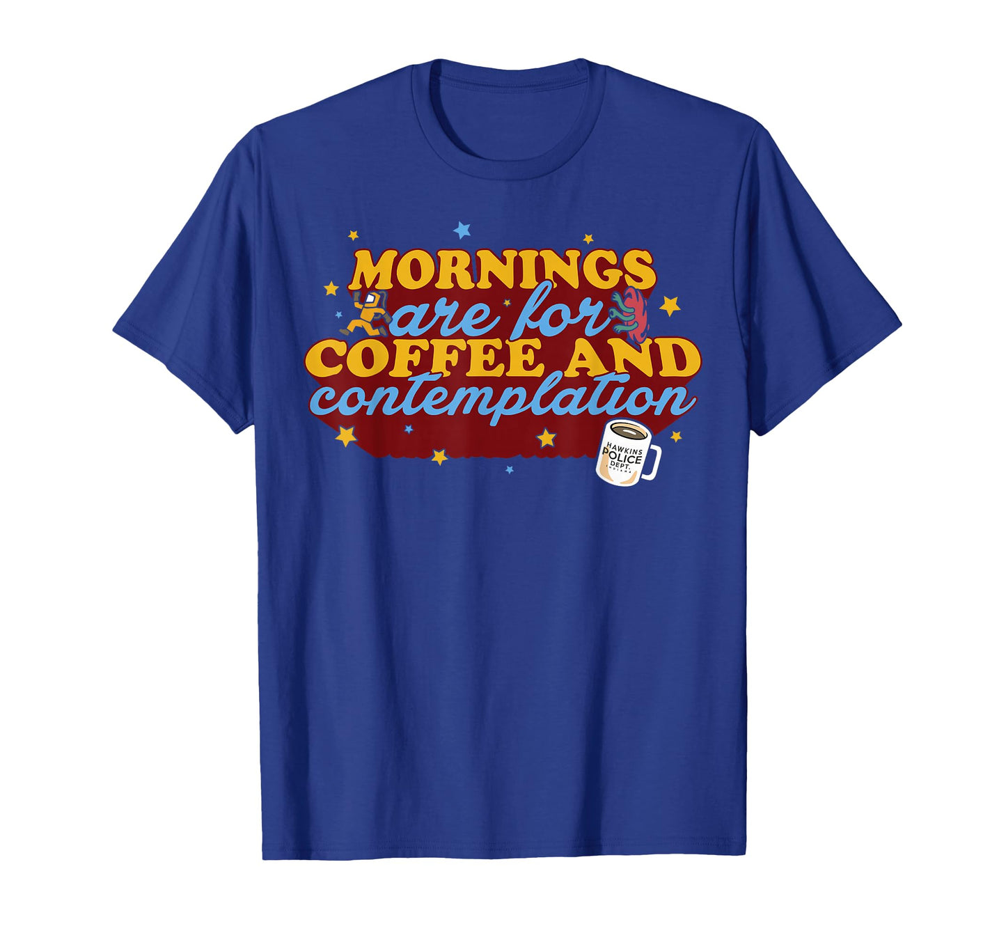 Netflix Stranger Things Coffee And Contemplation Typographic T-Shirt