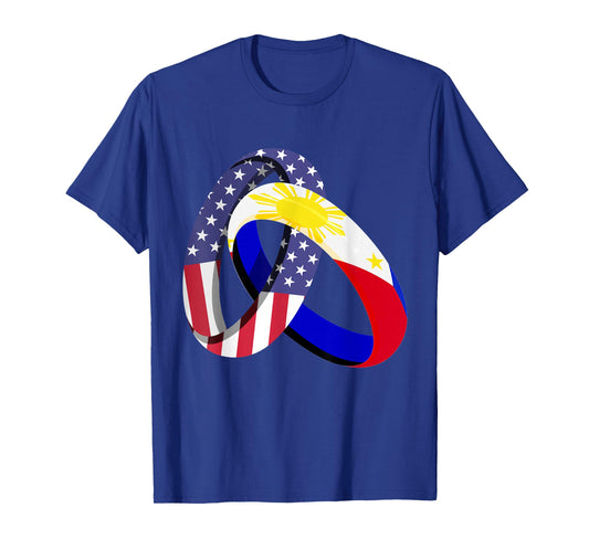 Philippines American Ring Heritage Month Filipino Flag T-Shirt