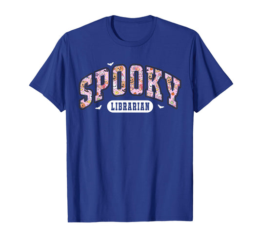 Spooky School Librarian Era Girly Pink Halloween Library T-Shirt