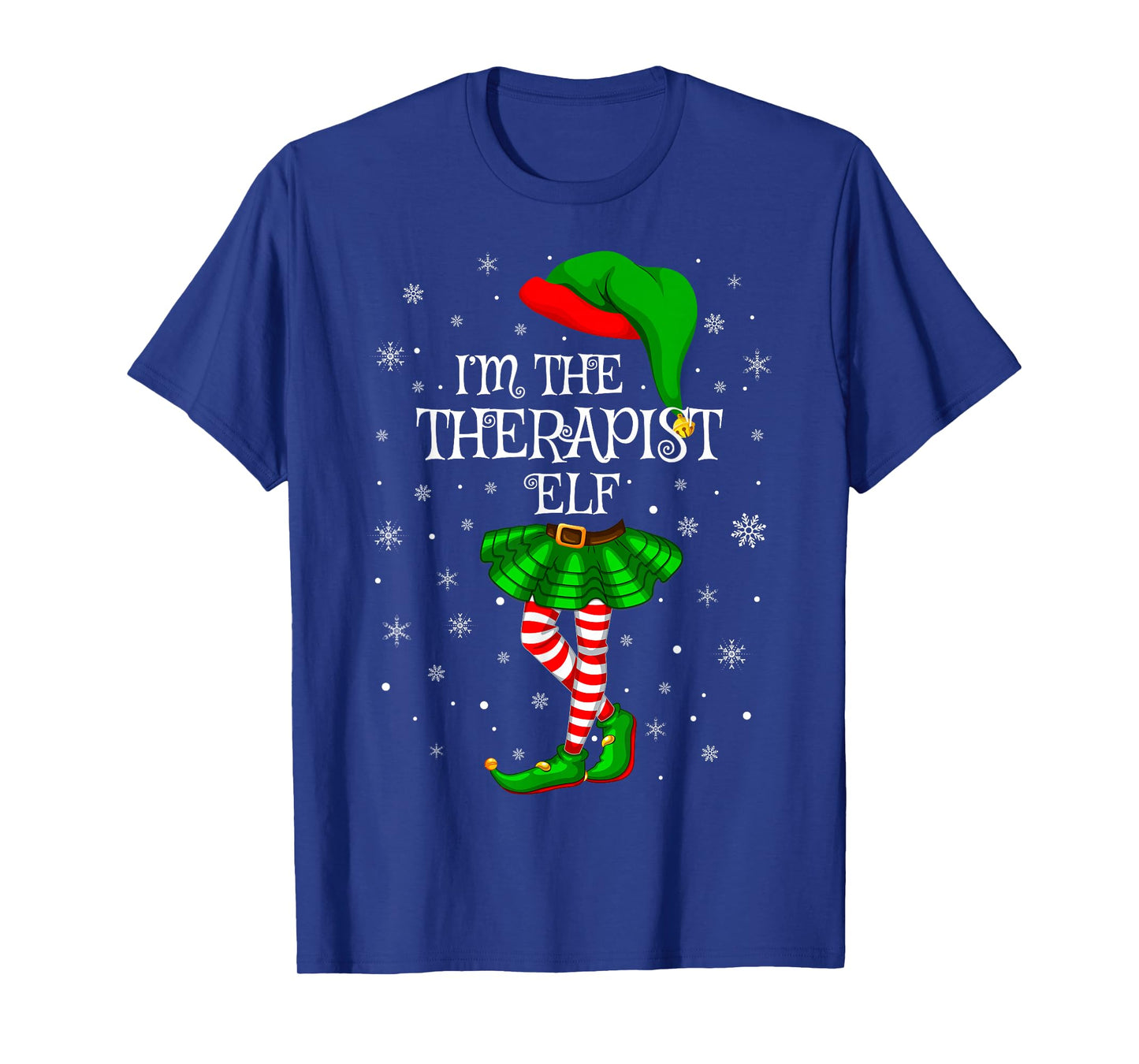 Therapist Elf Christmas Family Group Women Girls Xmas Pajama T-Shirt