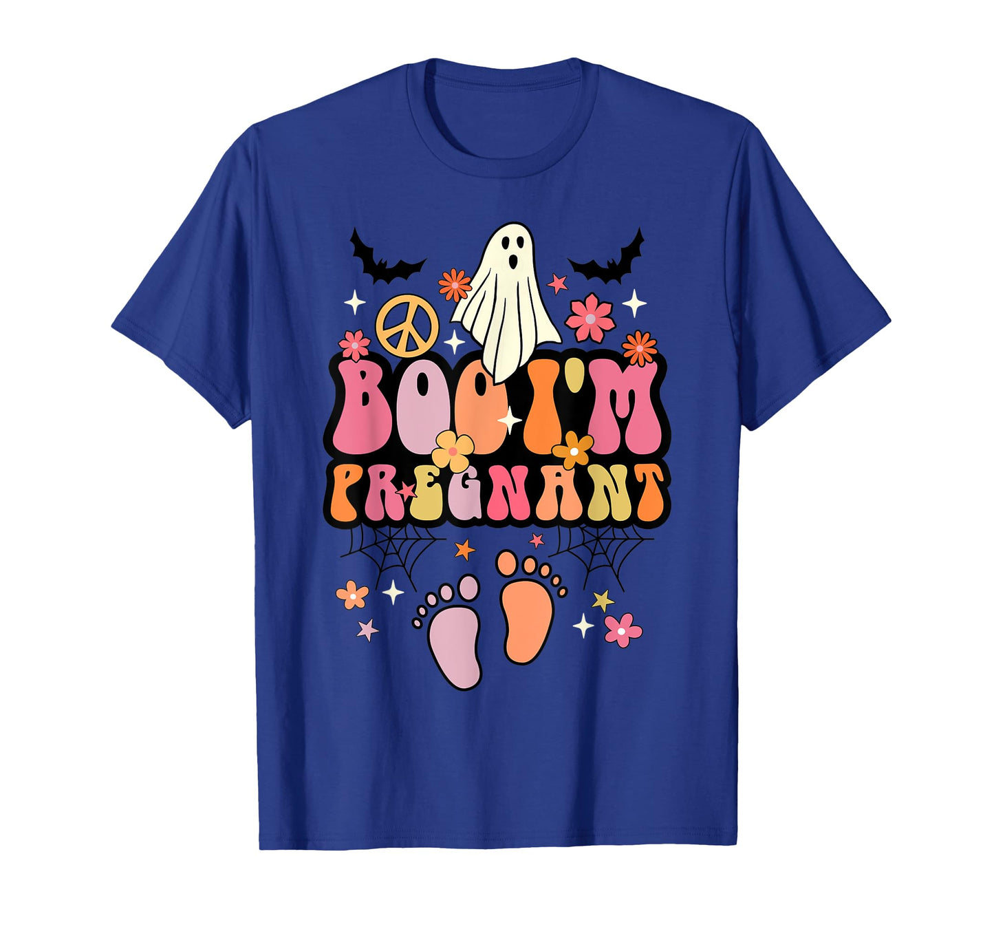 Boo I'm Pregnant Halloween Groovy Ghost Pregnancy Ghost Baby T-Shirt
