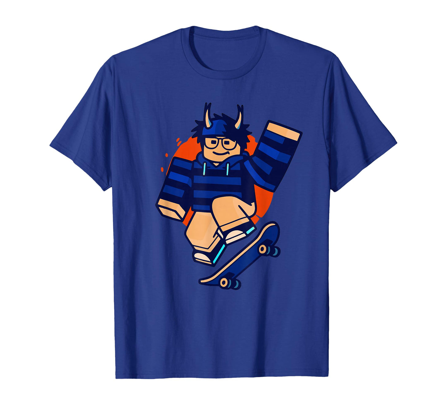 Blox Noob Skater Funny Meme Gamer Skateboarding T-Shirt